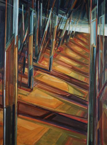 “PATH Reflections”. 
Linda Streicher.
Oil on Canvas.
48” x 36” Framed.
$3,000 plus tax.