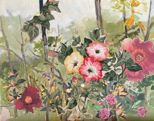 Pat Brentano
"Grandma's Flowers"
Oil and Cloth
16" x 20"
$450 plus tax