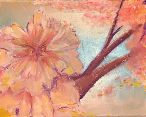 Rossana Villaflor. "Cherry Blossoms". Oil Pastel. 8” x 10”. $250 plus tax.