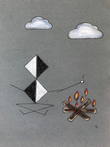 Lisa Collodoro
"Roasting Marshmallows"
Pastel and archival ink on paper
15" x 12", Framed
$300 plus tax