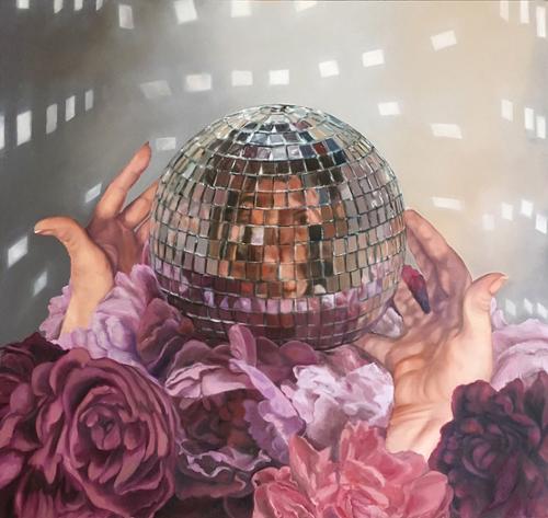 Lisa Ficarelli-Halpern
“Still Life with Disco Ball and Peonies”
Oil on canvas 
30" x 32"
$2,800 plus tax