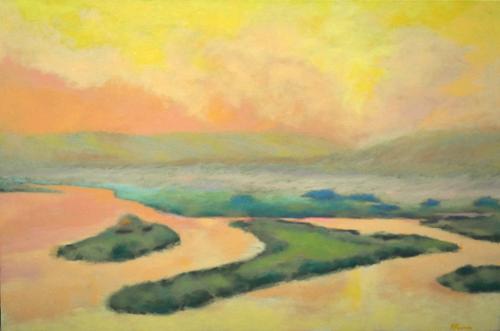 “Marsh”.  
Robert Kosinski.
Acrylic on Canvas.
24” x 36”.
$1,000 plus tax.