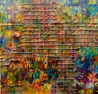 m.dreeland. Acrylic, Paper and Canvas 36”(w) x 48”(w), $18,000 plus sales tax.