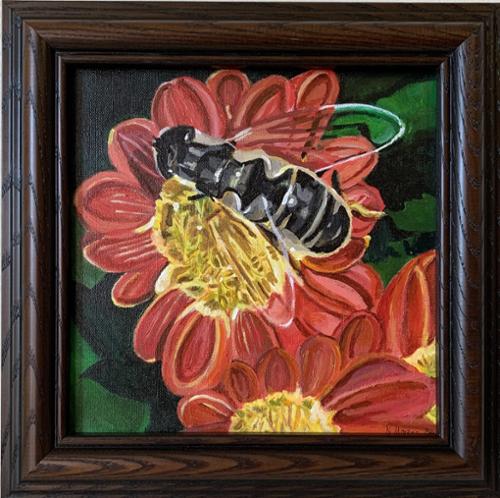 Nancy Conde. ”Fly Away”. Acrylic on Canvas. 13 1/4” x 13 1/4”. $750 plus tax.