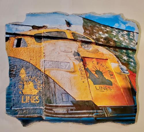 Franc Palaia
“Jersey Central”
Mixed media, color photography on polystyrene
40" x 48" x 2"
$4500 plus tax