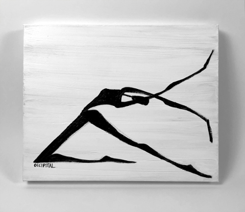  Occipital. I may bend but I will not break 1411. Acrylic on Canvas. 14x11. $375 plus tax.