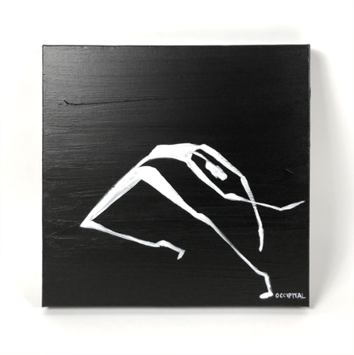 Occipital. I may bend but I will not break 1616a. Acrylic on Canvas.16x16. $450 plus tax.