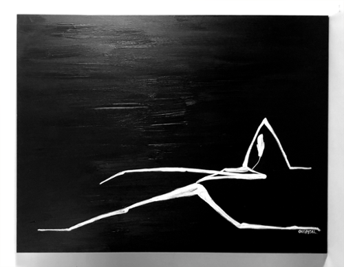 Occipital. I may bend but I will not break 4836. Acrylic on Canvas. 48x36. $1760 plus tax.