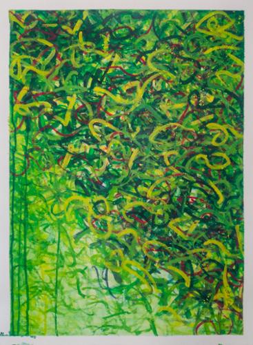 Nohi	
"Emerald Code"
Acrylic on Watercolor Paper	
30" x 22" Framed
2019	
$1,400 plus tax